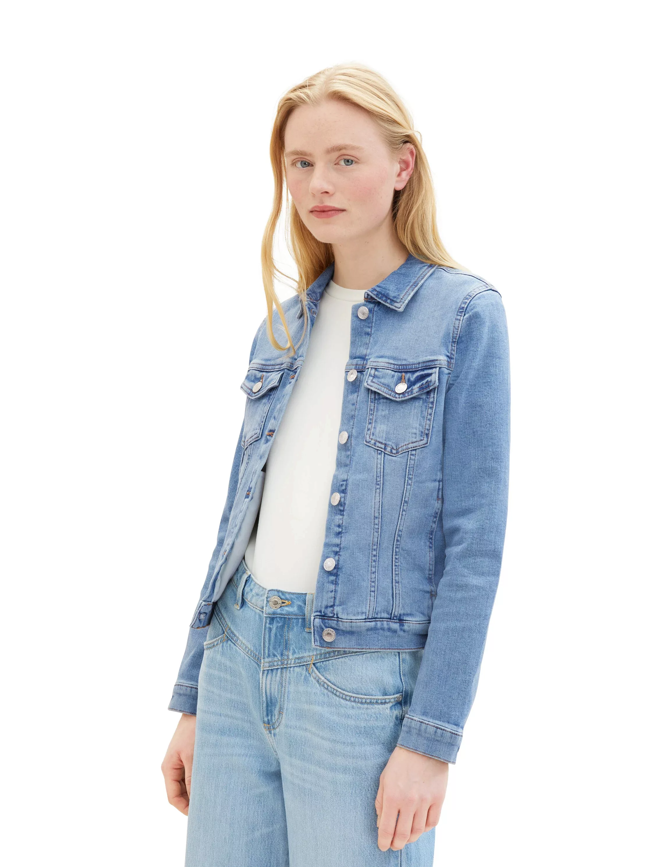 Tom Tailor Denim Damen Jeansjacke EASY DENIM JACKET - Regular Fit günstig online kaufen