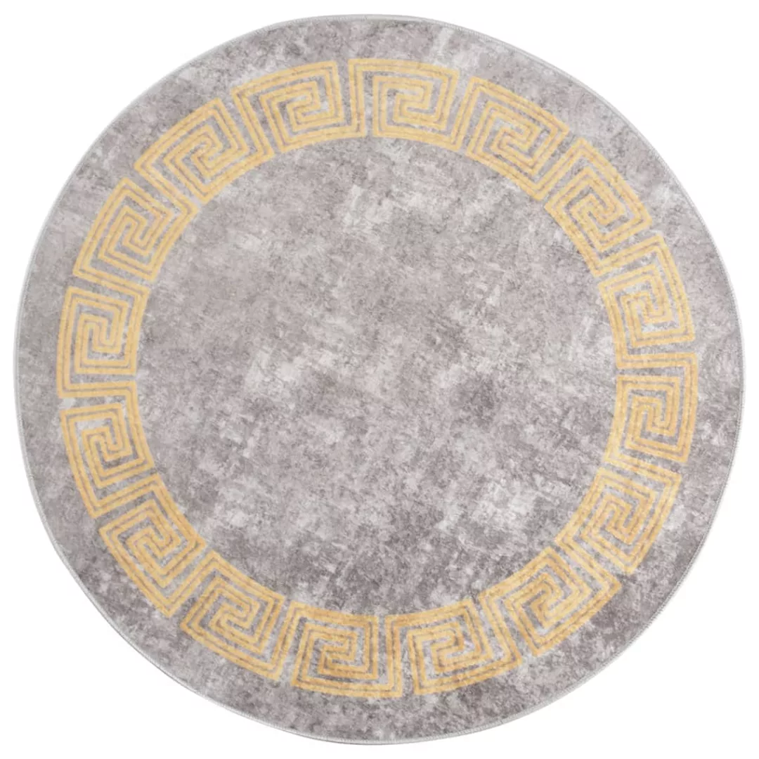 Teppich Waschbar Grau Φ120 Cm Rutschfest günstig online kaufen