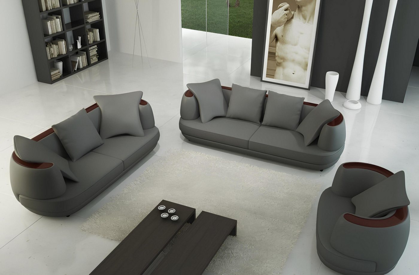 Xlmoebel Sofa Hochwertige Designer-Couchgarnitur mit USB-Anschluss, bestehe günstig online kaufen