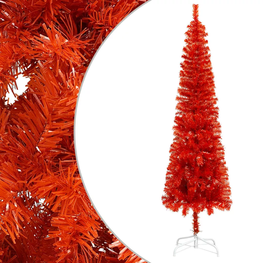 Schlanker Weihnachtsbaum Rot 210 Cm günstig online kaufen
