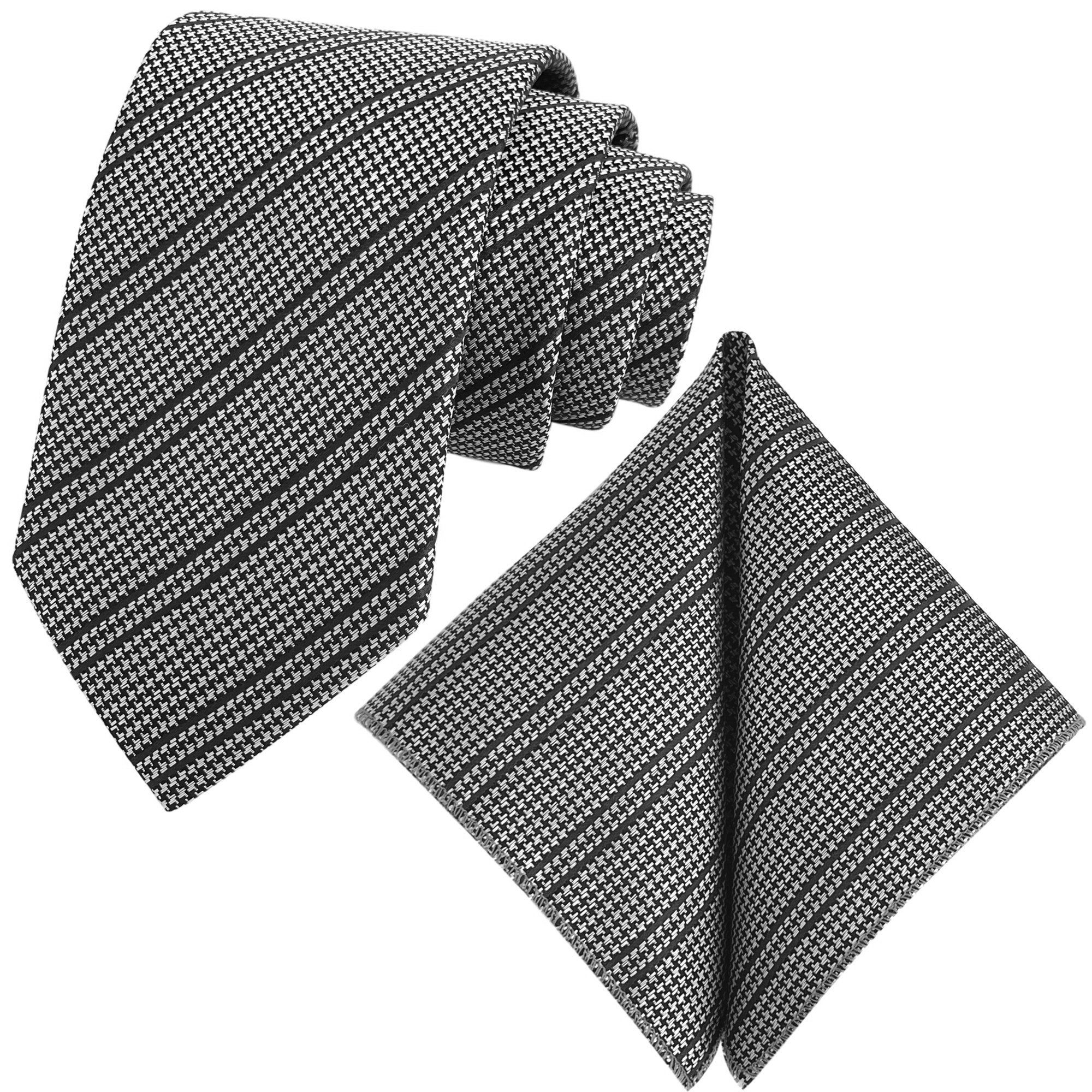 GASSANI Krawatte Hahnentritt-Muster Jacquard, Houndstooth Silber günstig online kaufen