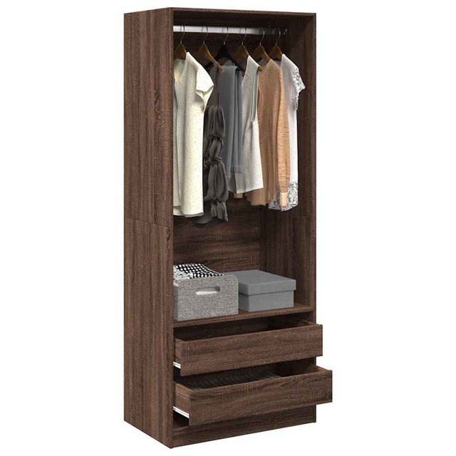 vidaXL Mehrzweckschrank Kleiderschrank Braun Eichen-Optik 80x50x200 cm Holz günstig online kaufen