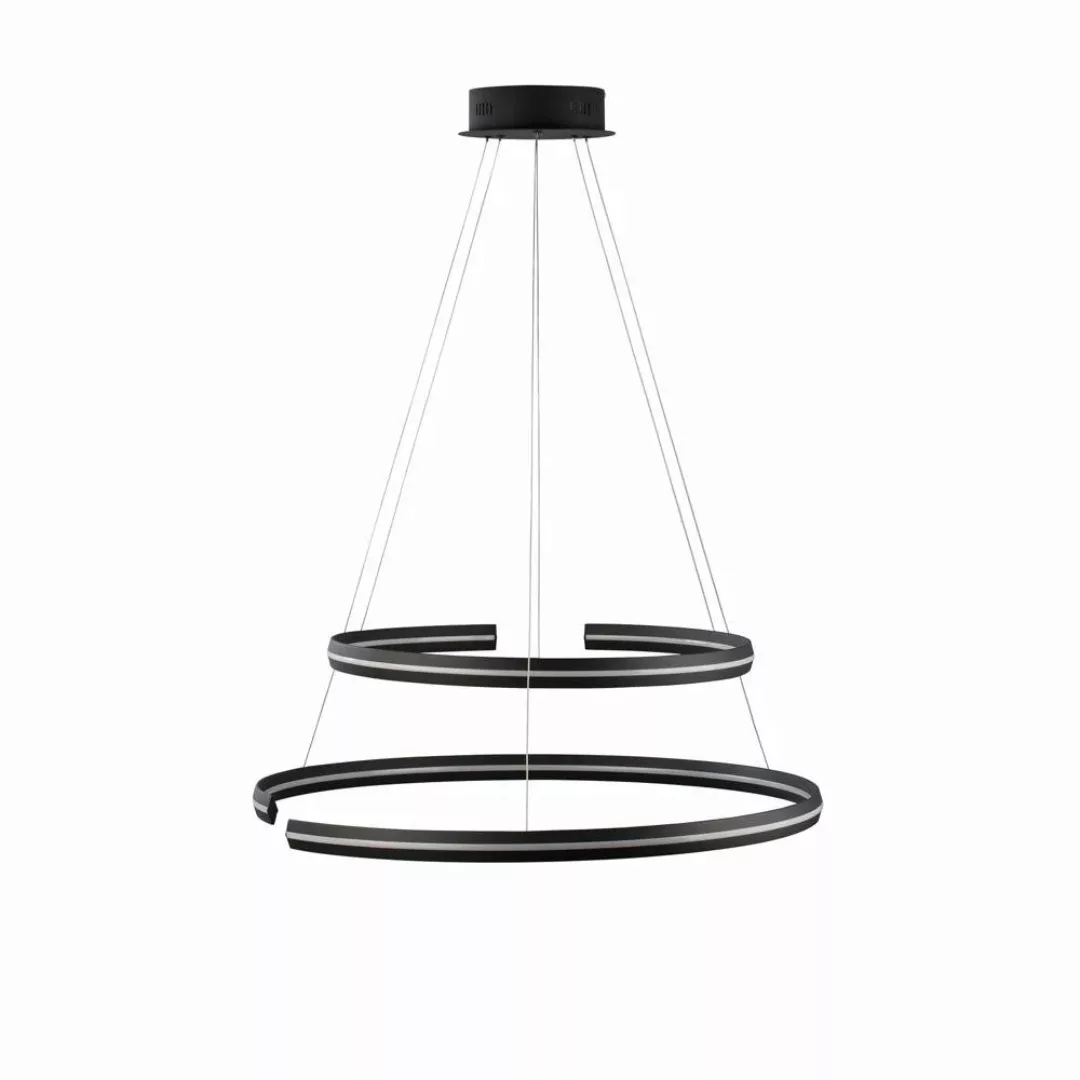 LED Pendelleuchte Torrente in Schwarz 2x 46,5W 3422lm günstig online kaufen