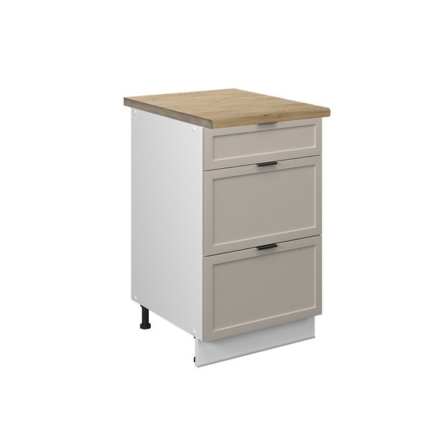 Vicco Unterschrank Fame-Line, GrauBeige/Weiß, 50 cm, AP Goldkraft günstig online kaufen