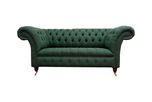 JVmoebel Sofa Chesterfield Sofa 2 Sitzer Polster Sofas Grün Luxus Stoffsofa günstig online kaufen