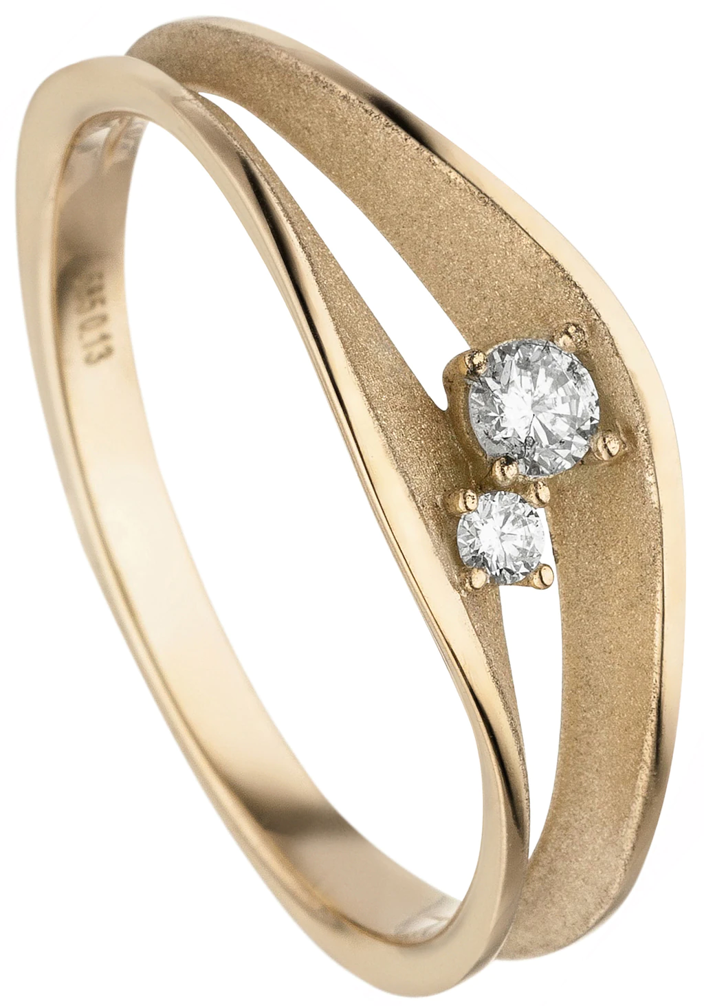 JOBO Fingerring "Ring mit 2 Diamanten", 585 Gold günstig online kaufen
