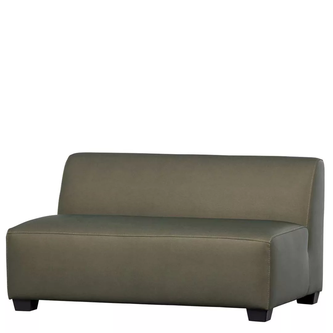 Outdoor Zweisitzer Sofa in Dunkelgrün Vierfußgestell in Schwarz günstig online kaufen