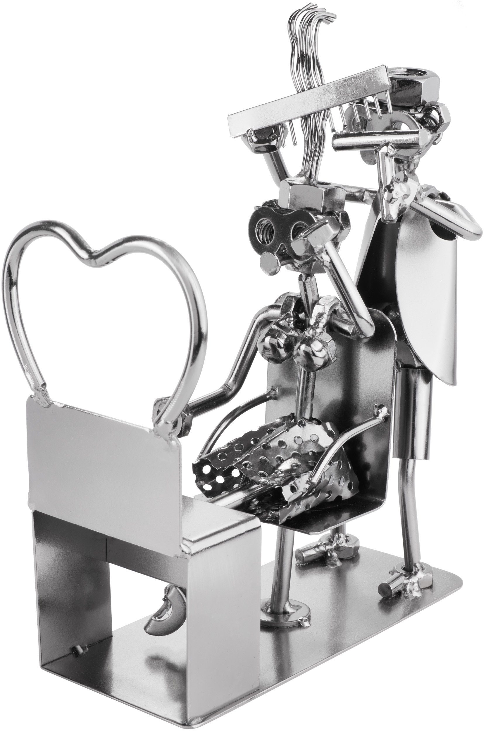 BRUBAKER Dekofigur Metallskulptur Schraubenmännchen Friseur Friseurin günstig online kaufen