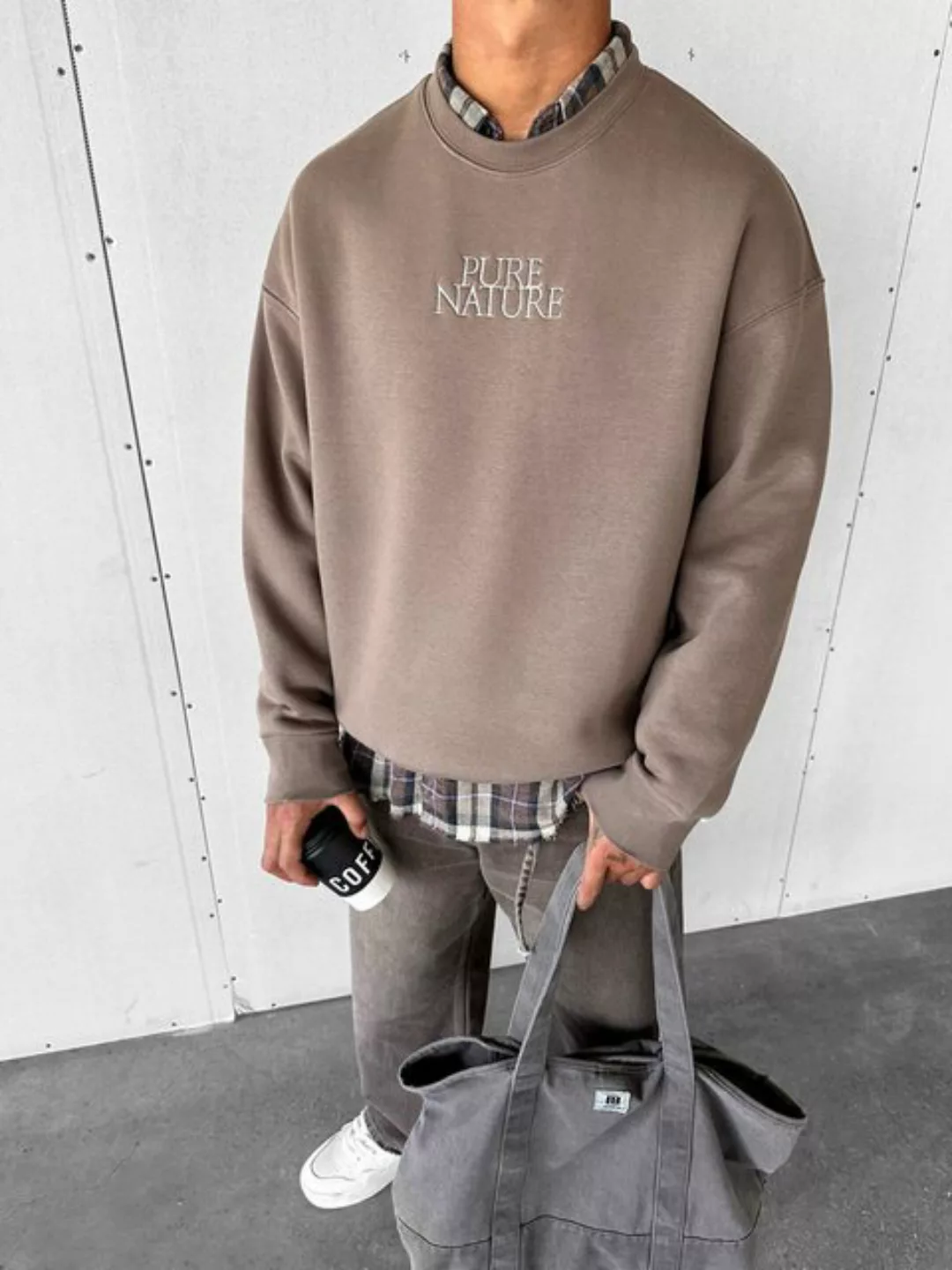 Abluka Sweatshirt MUST-HAVE OVERSIZED PURE NATURE SWEATER MIT MUSTER günstig online kaufen