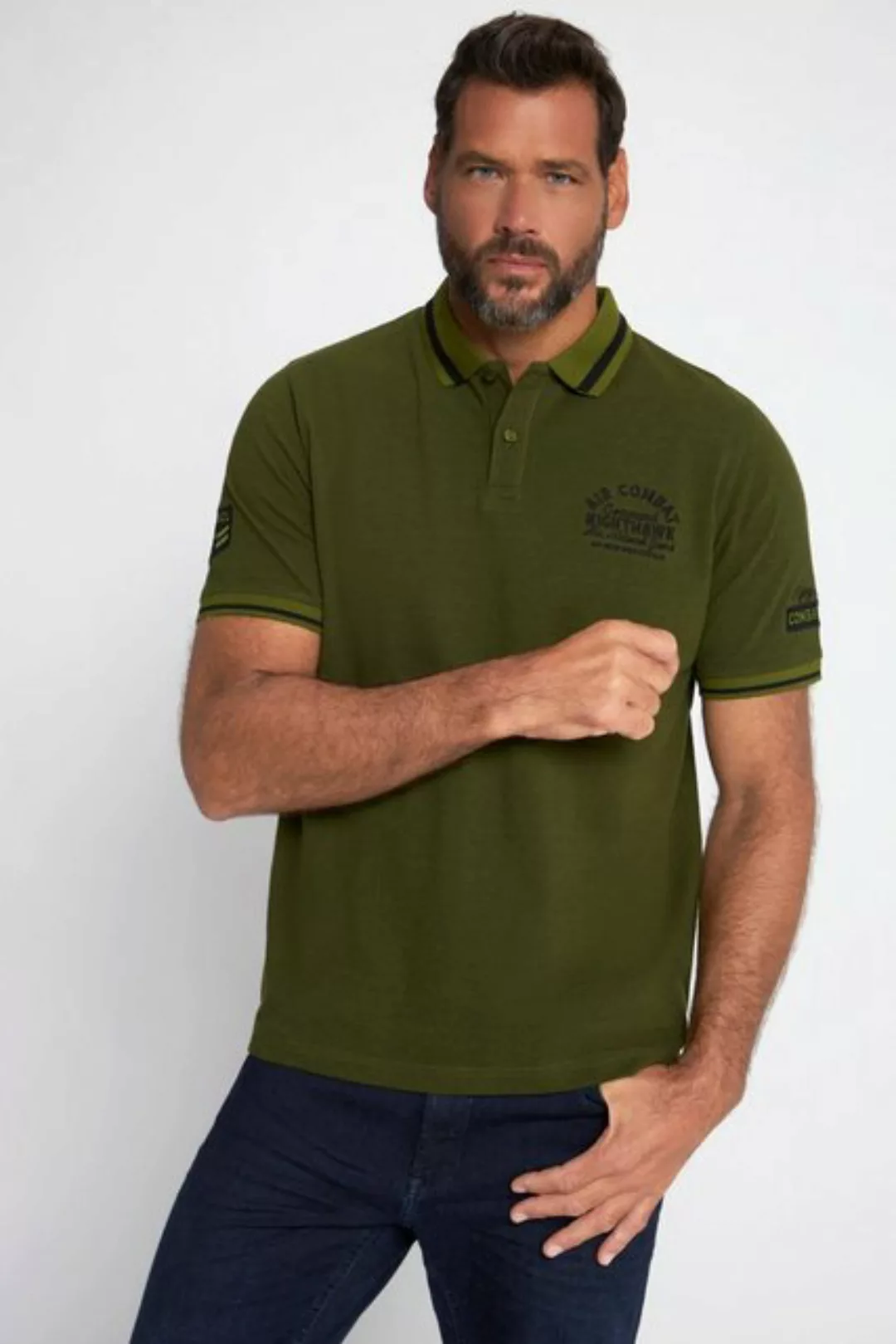 JP1880 Poloshirt Poloshirt Halbarm Piqué Badges günstig online kaufen