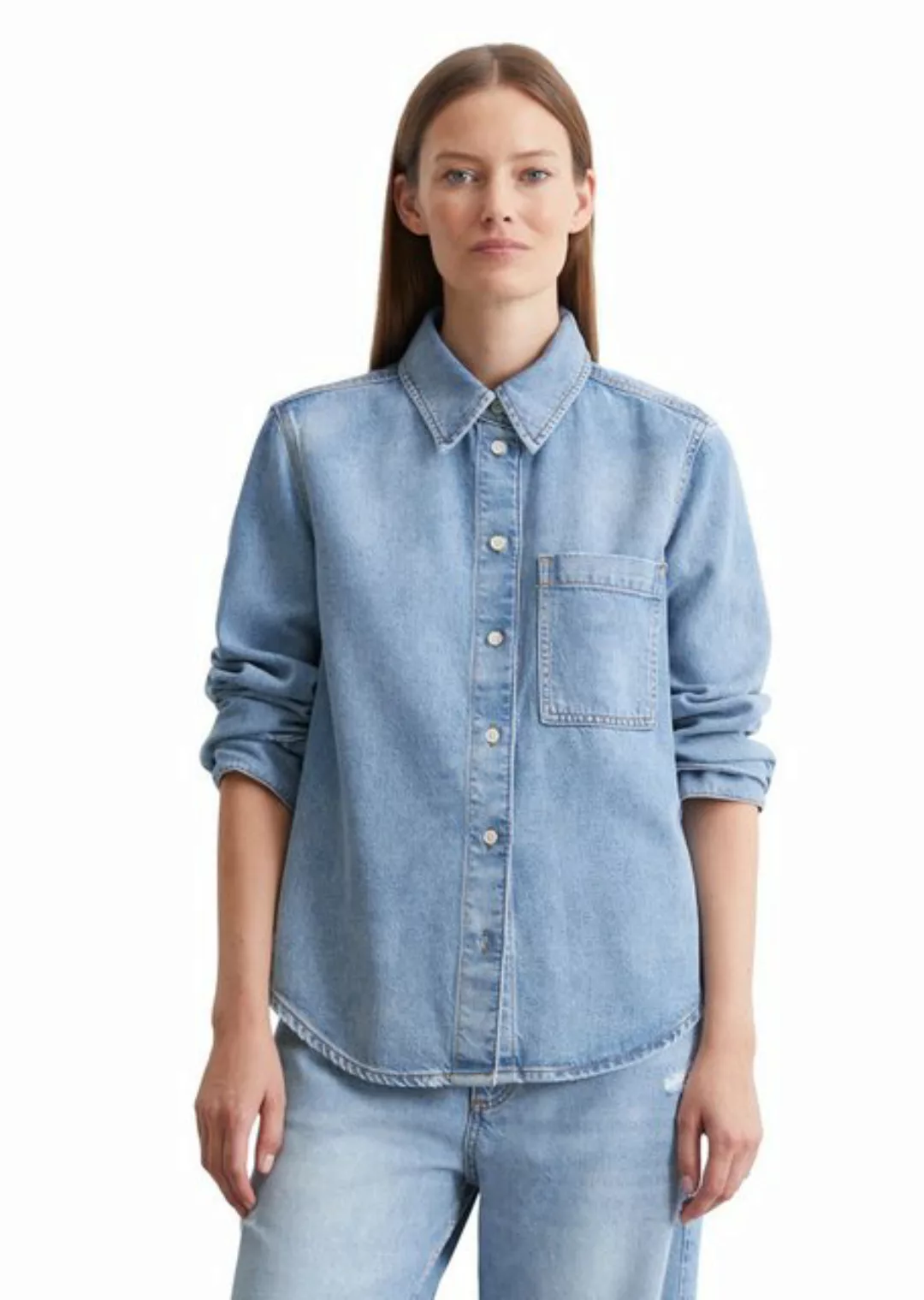 Marc O'Polo Jeansbluse aus Lyocell-Baumwoll-Mix günstig online kaufen