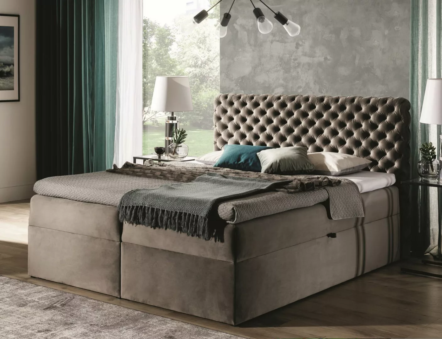 Schlaffabrik Boxspringbett CHESTERFIELD (Riviera 16), inkl. Matratze, Toppe günstig online kaufen