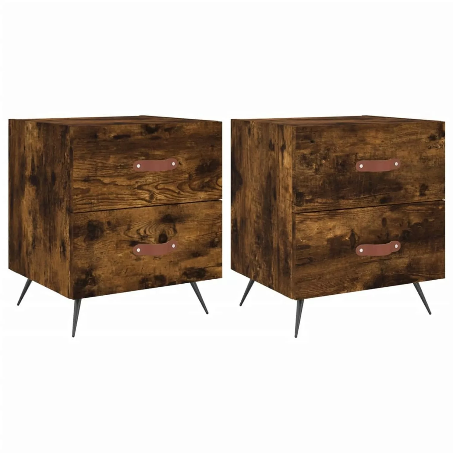 vidaXL Nachttische 2 Stk Räuchereiche 40x35x47,5 cm Holzwerkstoff Modell 16 günstig online kaufen