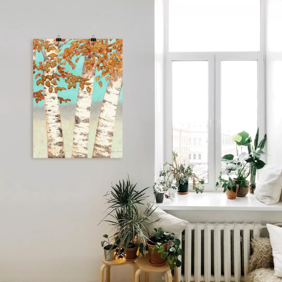 Artland Poster "Goldene Birken III", Bäume, (1 St.), als Leinwandbild, Wand günstig online kaufen
