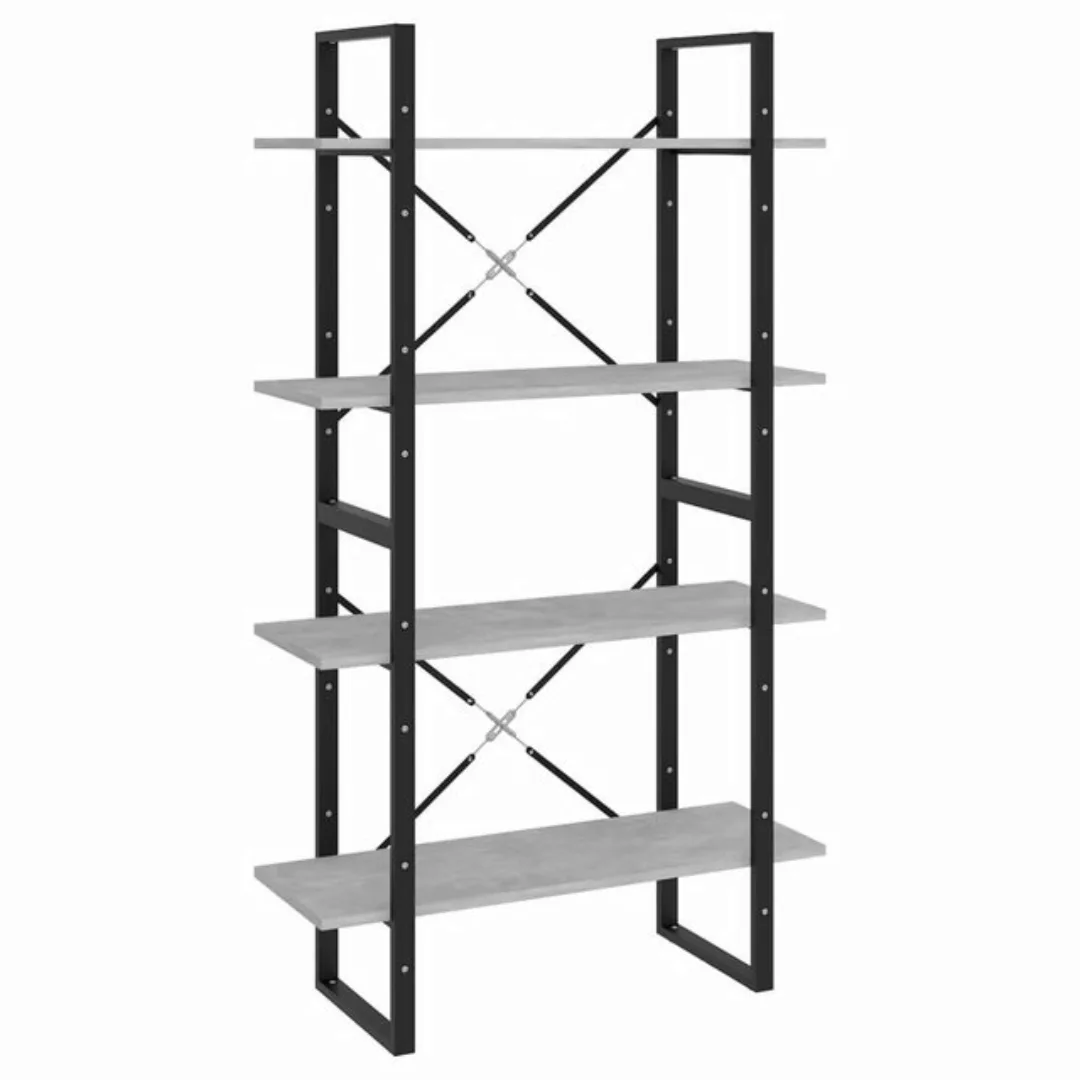 vidaXL Bücherregal Bücherregal 4 Fächer Betongrau 80x30x140 cm Spanplatte günstig online kaufen