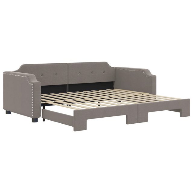 vidaXL Gästebett Gästebett Tagesbett Ausziehbar Taupe 90x200 cm Stoff Bett günstig online kaufen