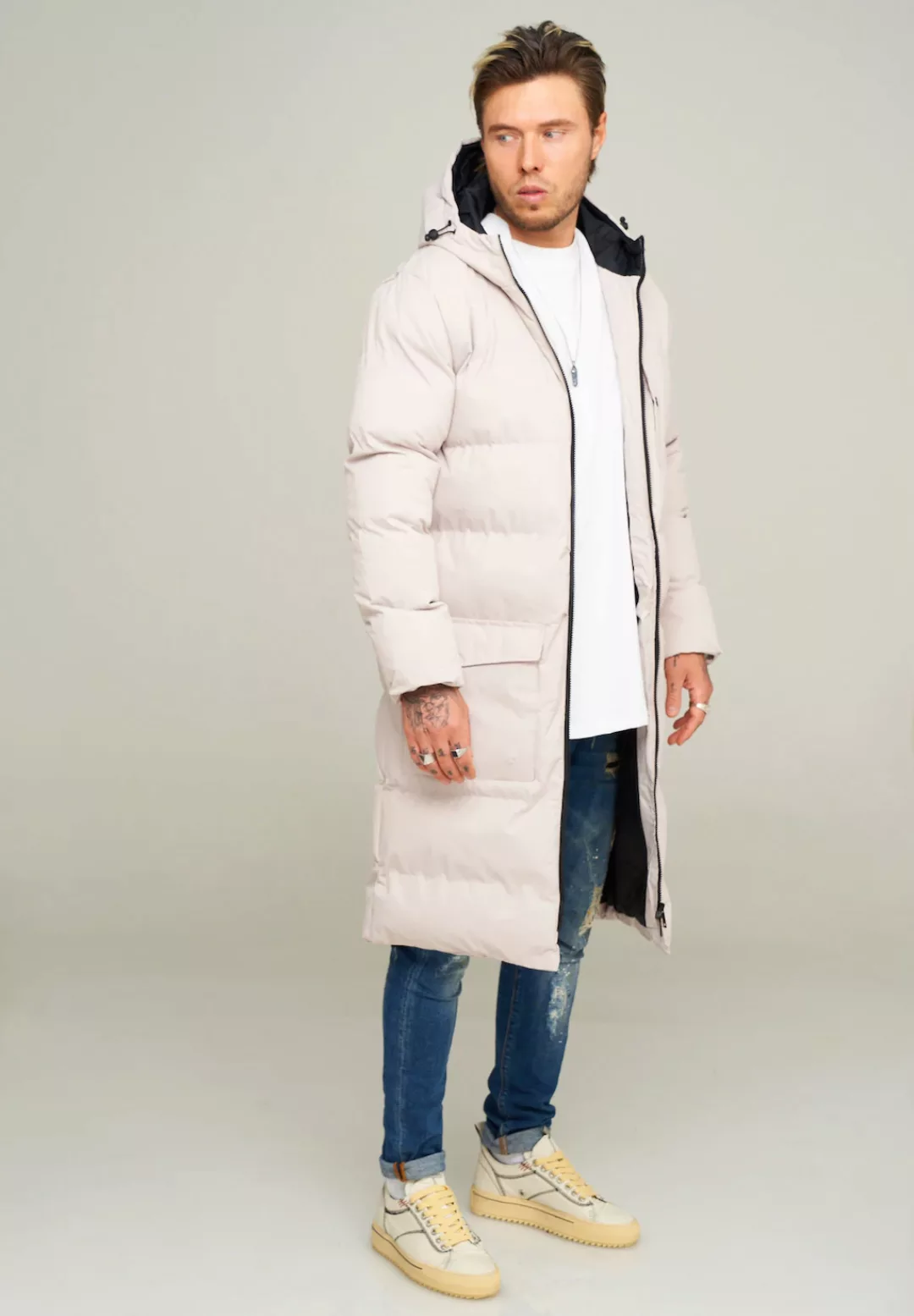 behype Parka "LONGLINE PUFFER PARKA", mit Kapuze günstig online kaufen