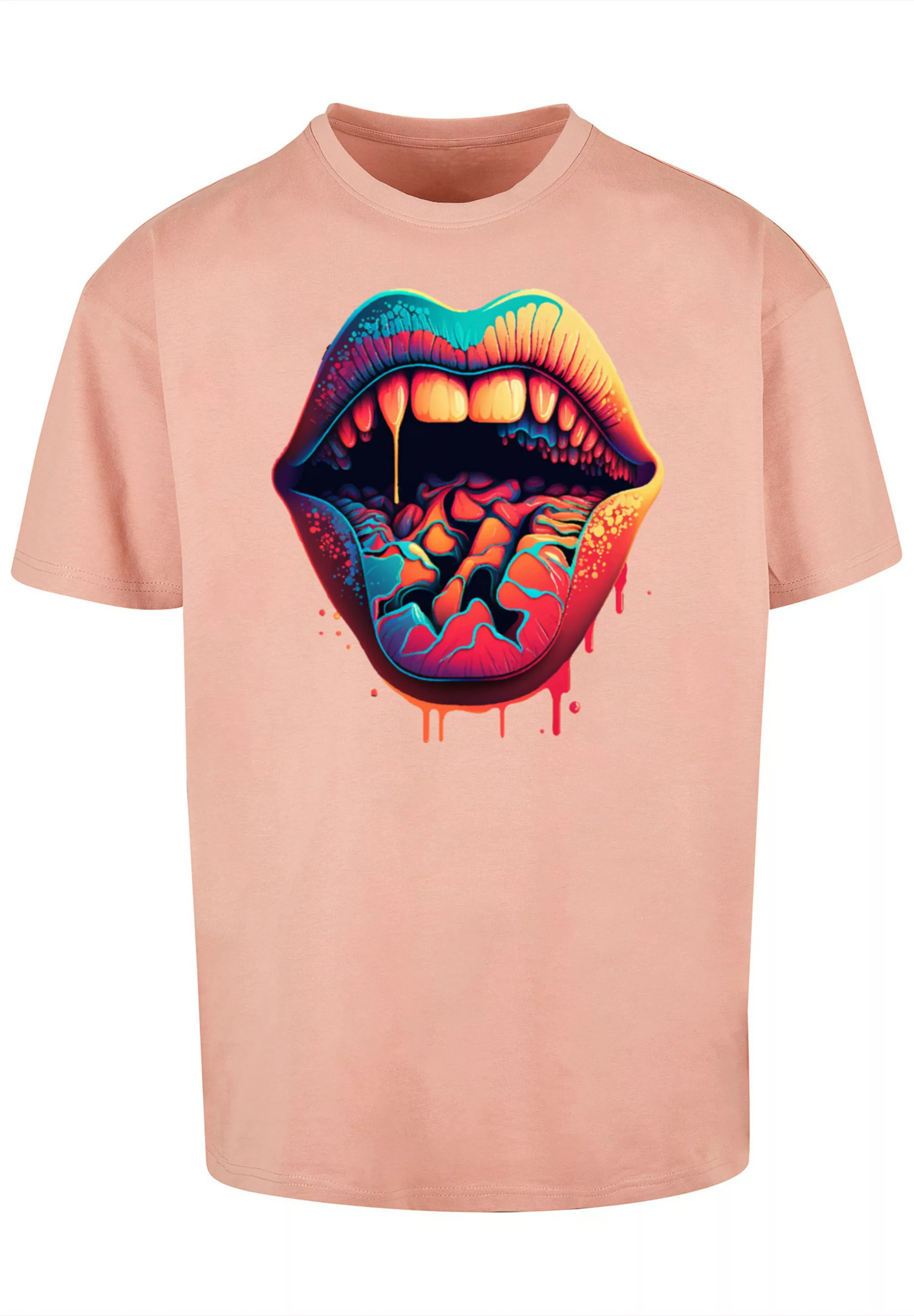 F4NT4STIC T-Shirt "Drooling Lips OVERSIZE TEE", Print günstig online kaufen