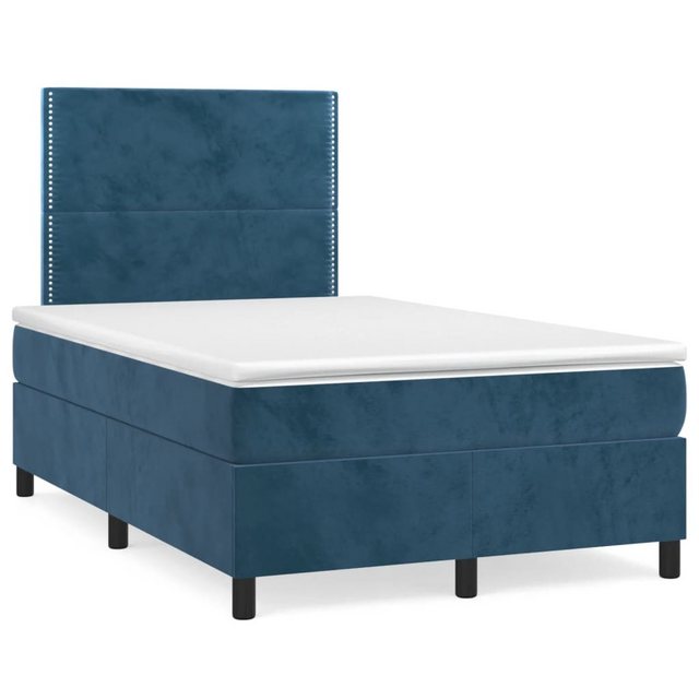 Vidaxl Boxspringbett Mit Matratze Dunkelblau 120x200 Cm Samt günstig online kaufen