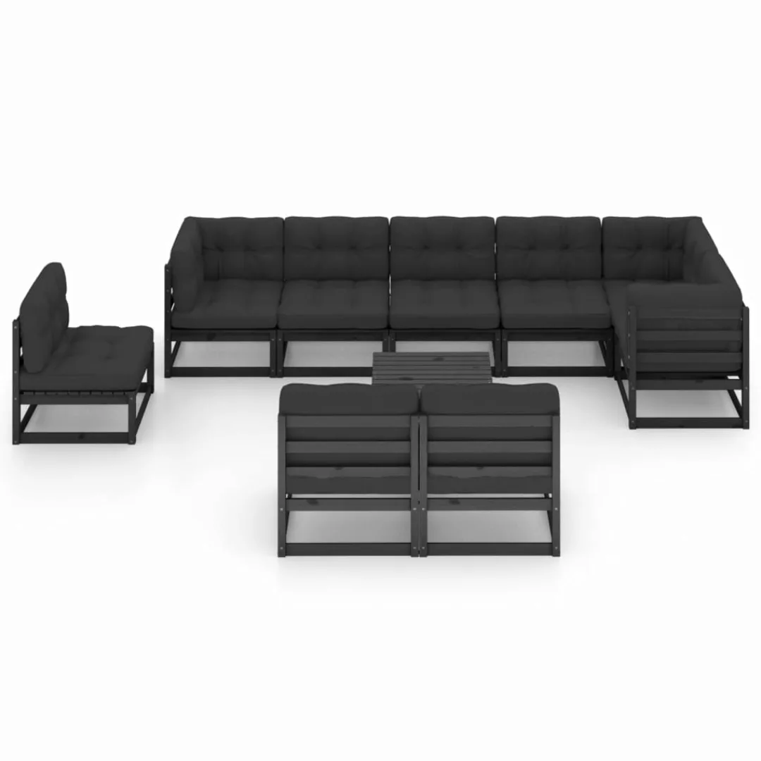 10-tlg. Garten-lounge-set Mit Kissen Kiefer Massivholz günstig online kaufen