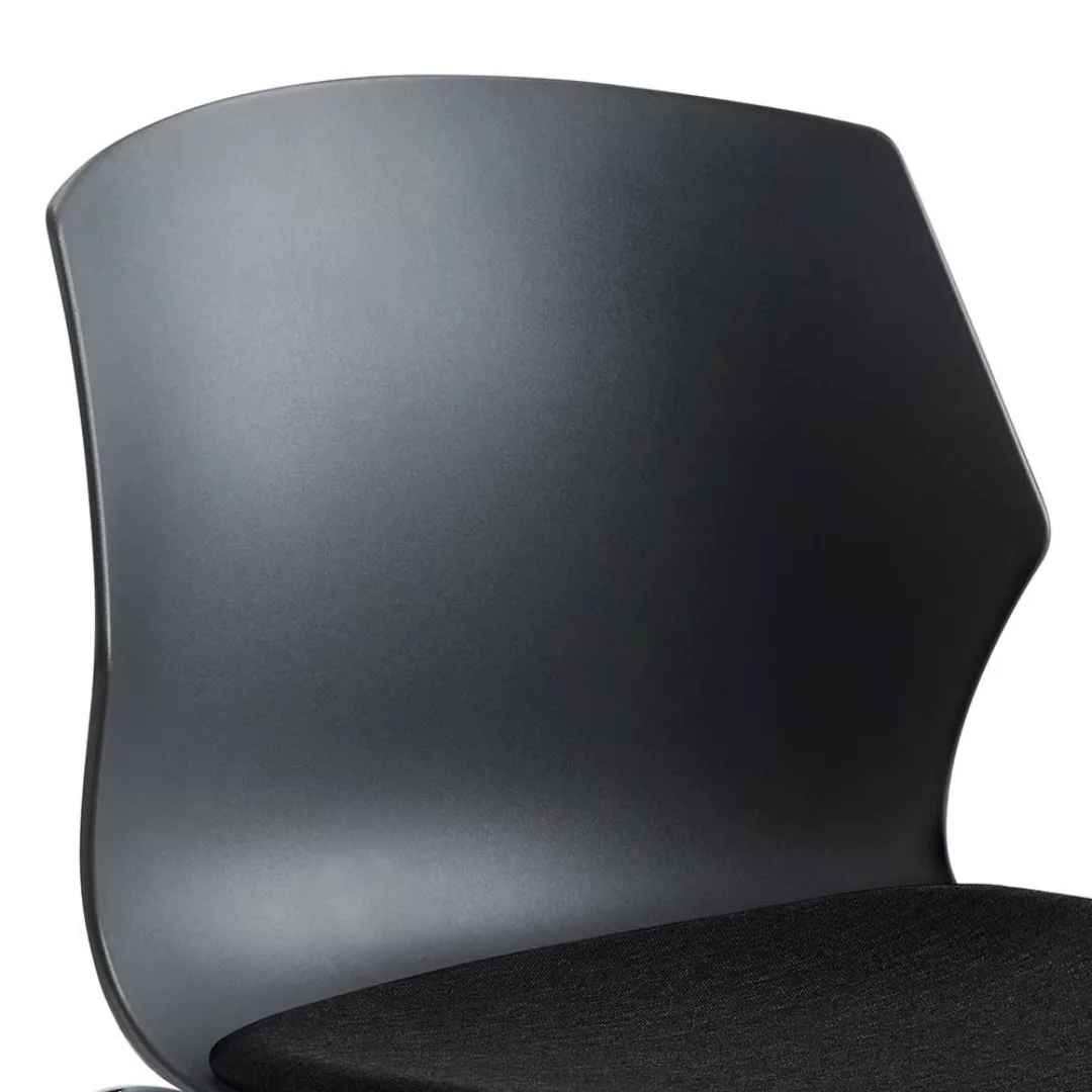 Kunststoffstuhl in Anthrazit gepolsterter Sitzfläche günstig online kaufen