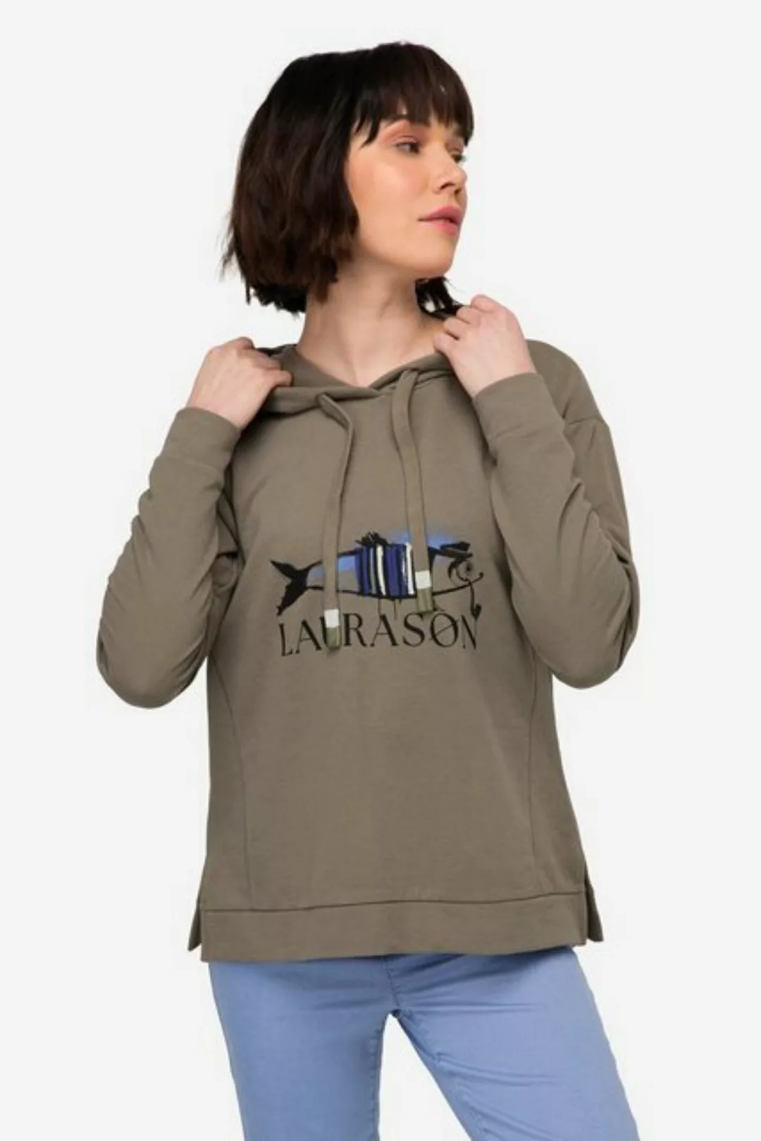 Laurasøn Sweatshirt Hoodie Fisch Motiv Kapuze Langarm günstig online kaufen