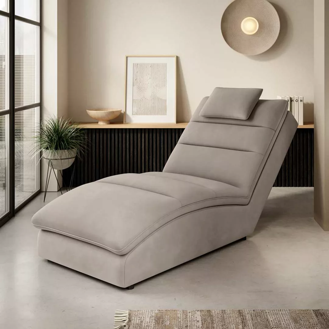 Loungeliege Relaxliege in Beige aus Webstoff günstig online kaufen