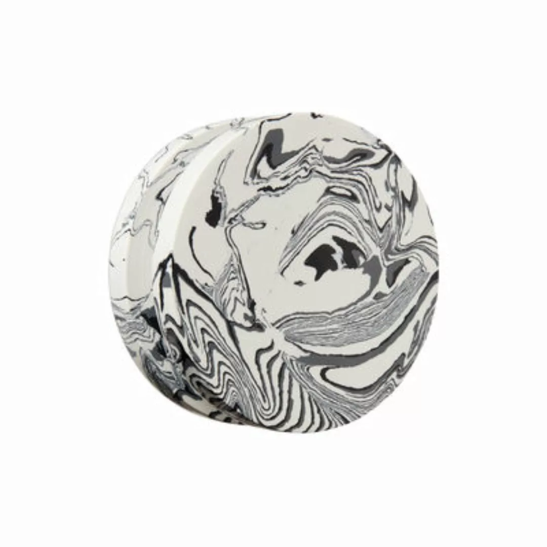 Wandhaken Swirl Dumbell plastikmaterial corian schwarz / Large - Ø 12 cm / günstig online kaufen