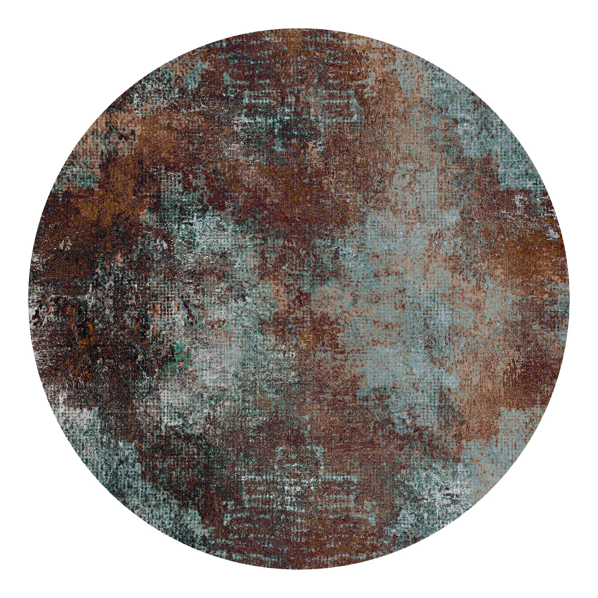 Moooi Carpets - Erosion Rust Round Teppich Ø250cm - braun/Polyamid mit nied günstig online kaufen