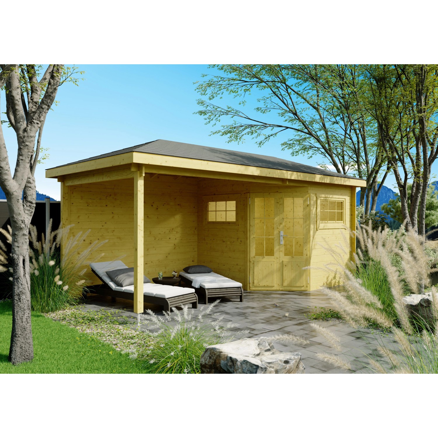 Fjordholz 5-Eck Gartenhaus Modell Evelyn 2C Kiefer Imprägniert günstig online kaufen