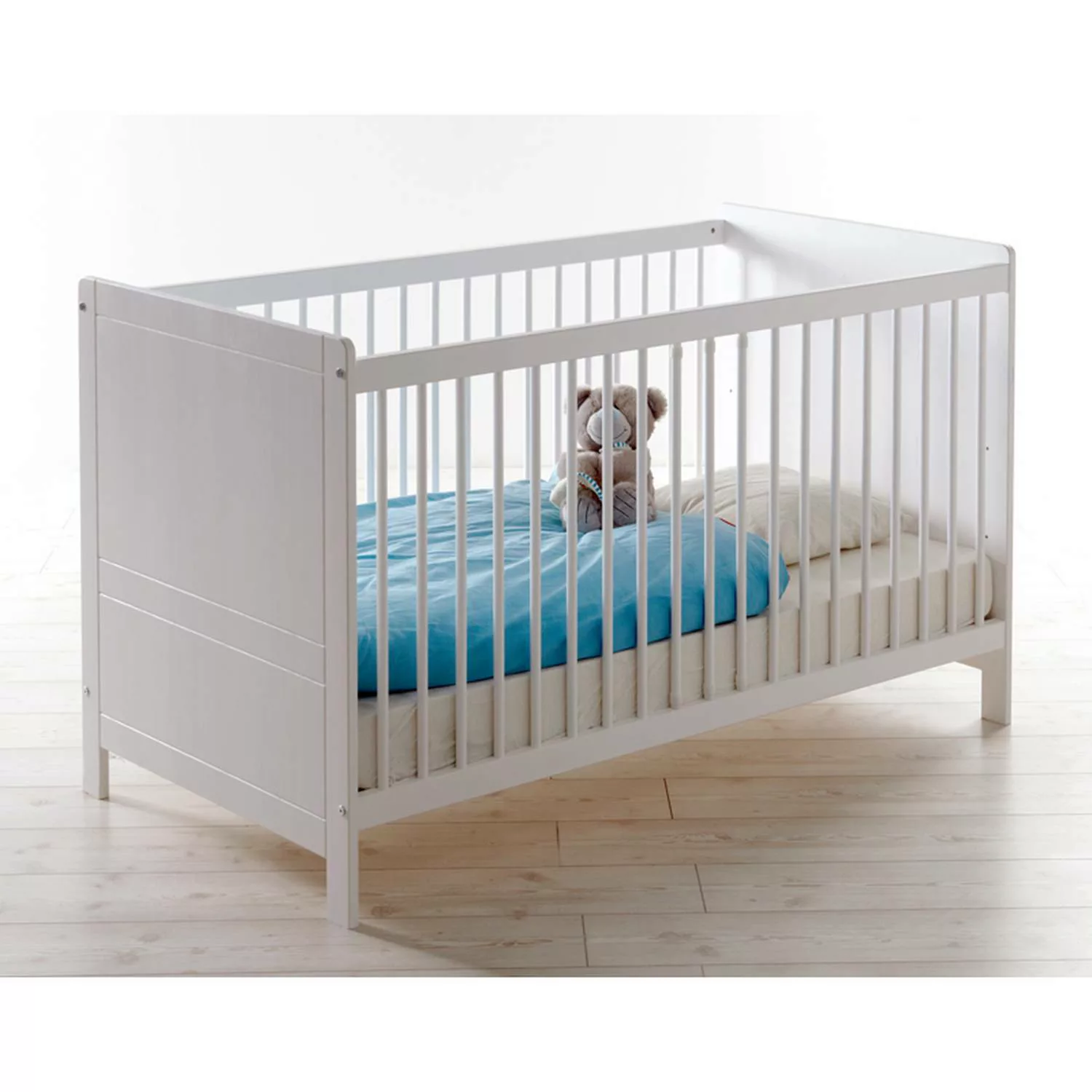 Babybett Gitterbett mit 70x140cm Liegefläche LUZERN-22 massiv weiß B x H x günstig online kaufen