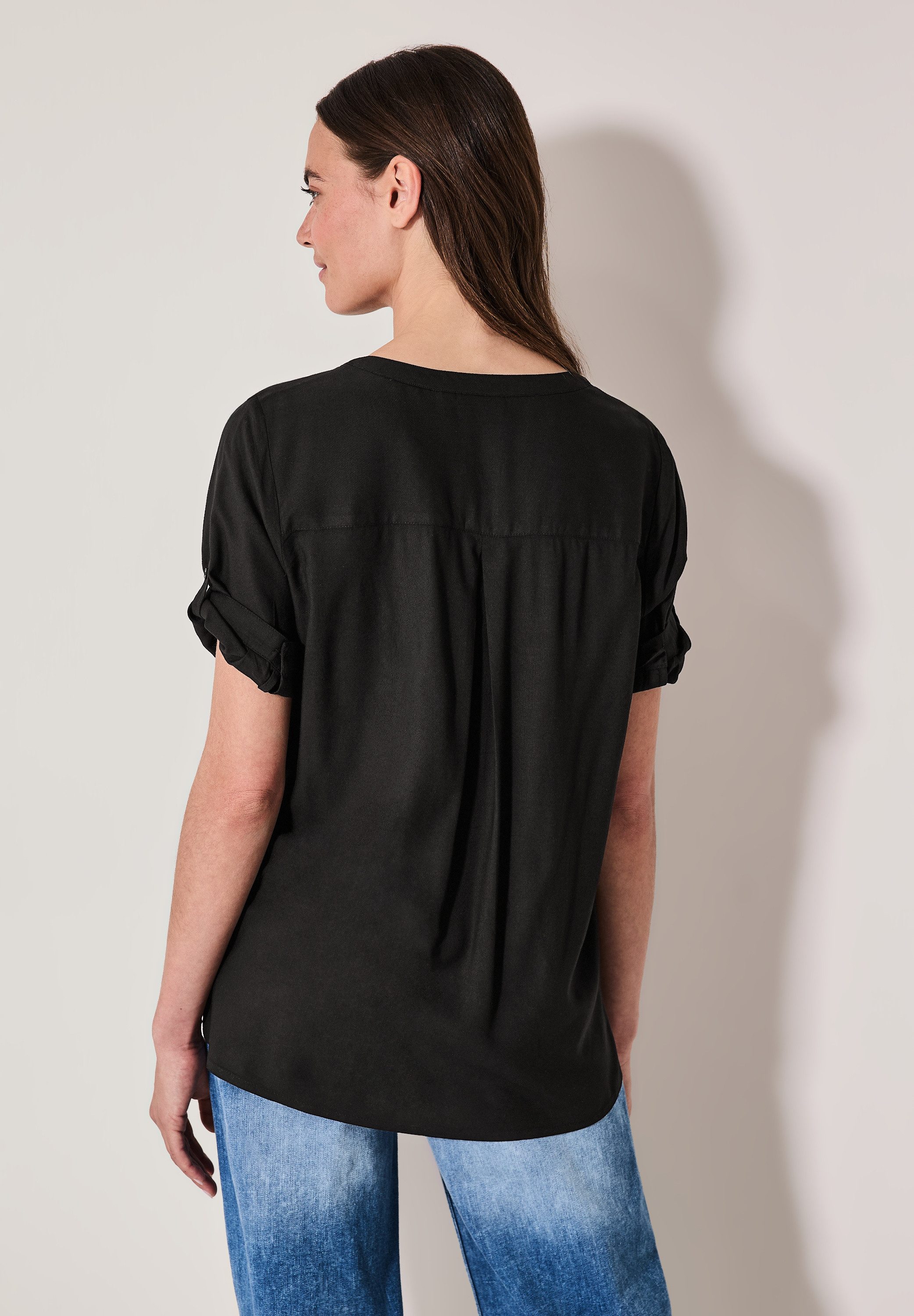 Cecil Shirtbluse, mit geschlitztem Rundhalsausschnitt günstig online kaufen