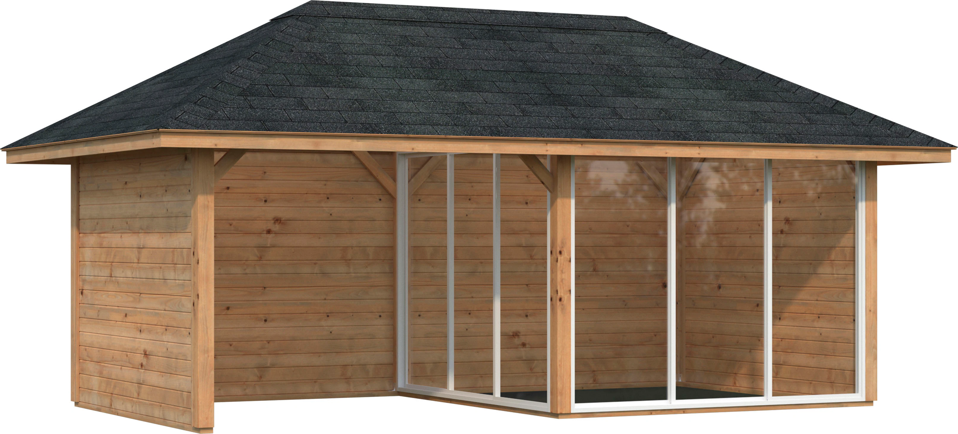 Palmako Holzpavillon "Bianca 16,6 m² Set 6", BxTxH: 588x300x323 cm günstig online kaufen