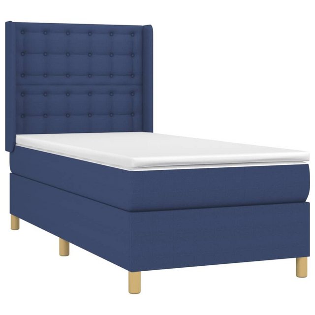 vidaXL Boxspringbett mit Matratze Blau 90x190 cm Stoff1378337 günstig online kaufen