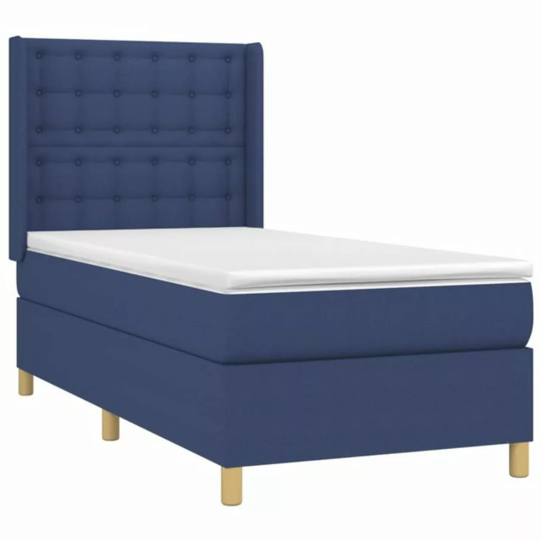 vidaXL Boxspringbett mit Matratze Blau 90x190 cm Stoff1378337 günstig online kaufen