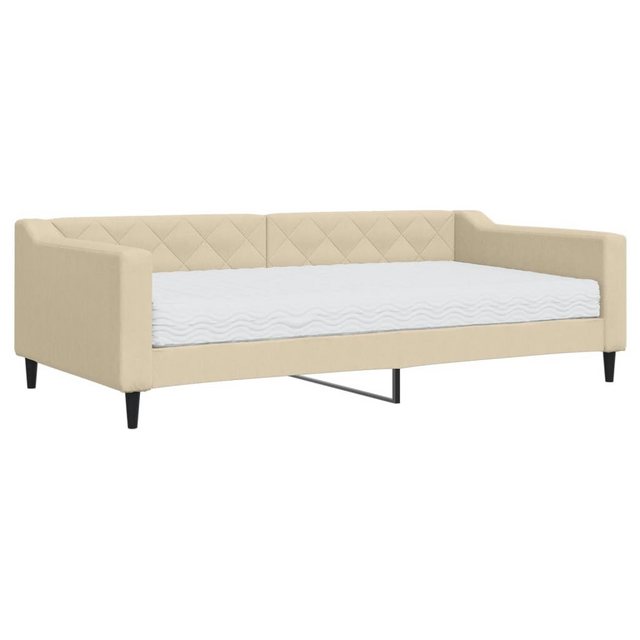 vidaXL Gästebett Gästebett Tagesbett mit Matratze Creme 100x200 cm Stoff Be günstig online kaufen