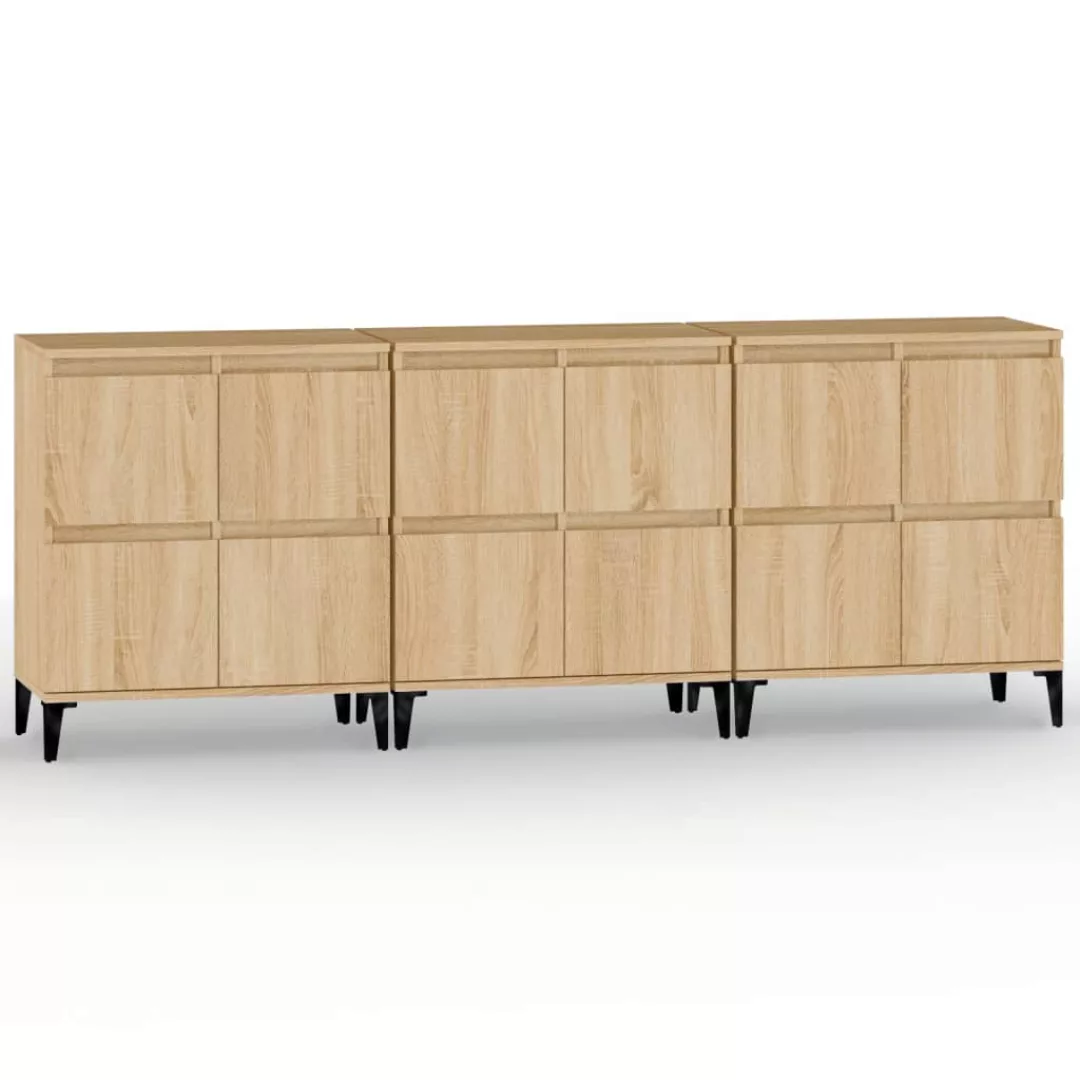 Vidaxl Sideboards 3 Stk. Sonoma-eiche 60x35x70 Cm Holzwerkstoff günstig online kaufen