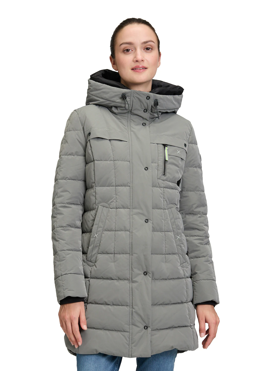 Amber & June Winterjacke "Amber & June Damen Winterjacke mit Kapuze", mit K günstig online kaufen