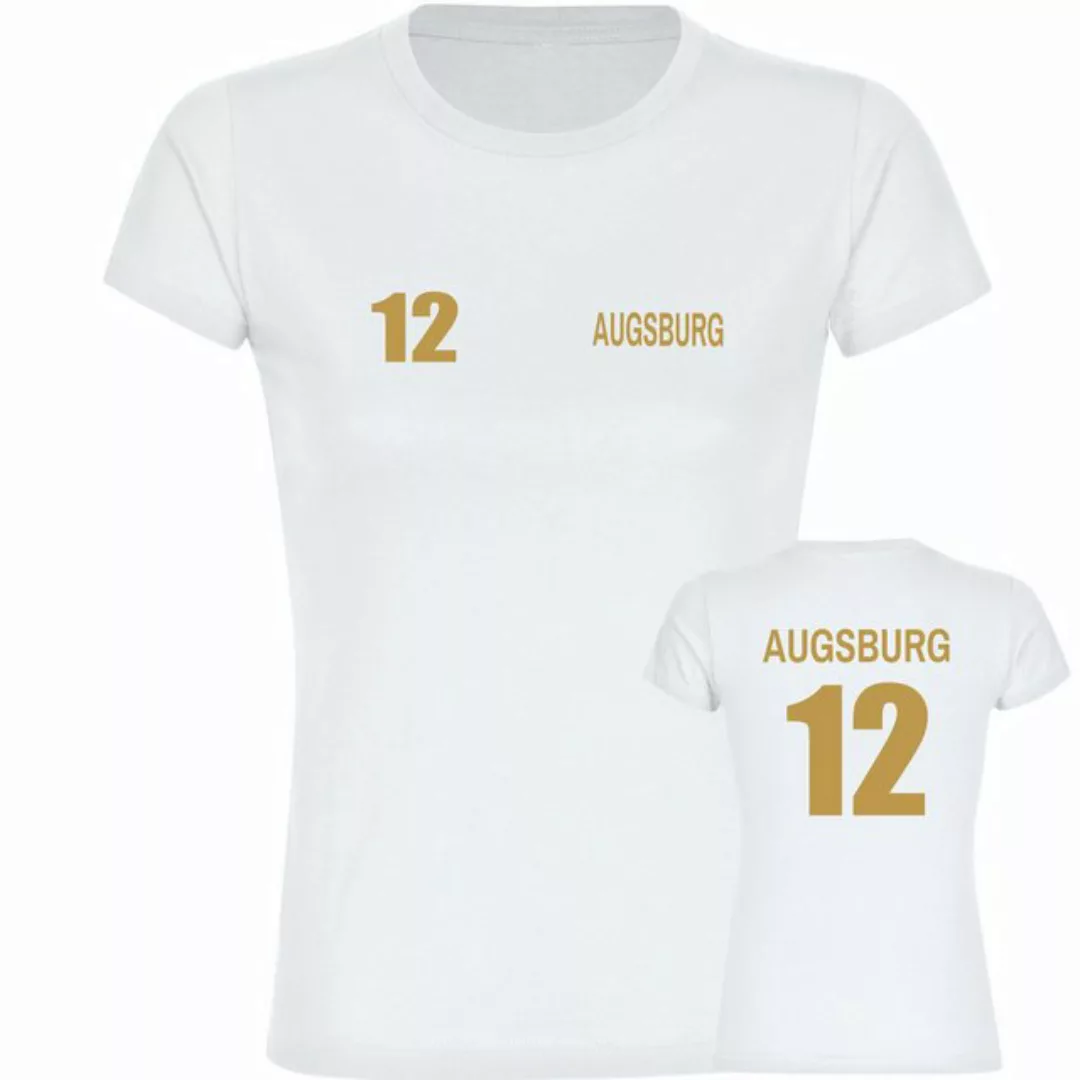 multifanshop T-Shirt Damen Augsburg - Trikot Nummer 12 gold - Frauen günstig online kaufen