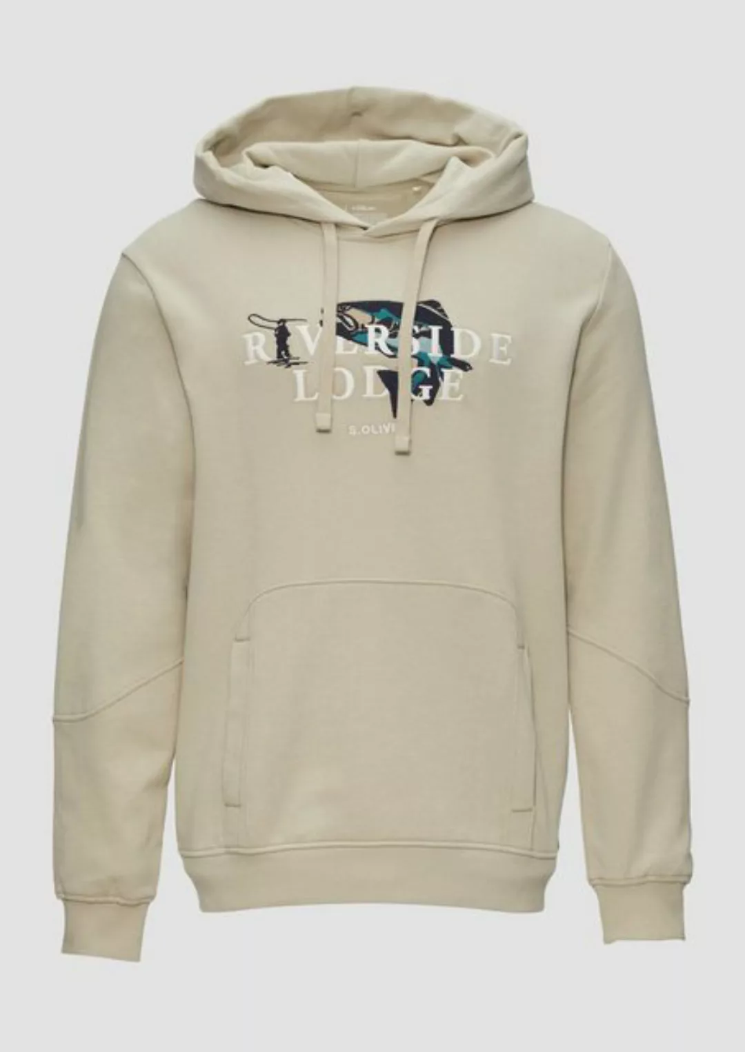 s.Oliver Sweatshirt Hoodie mit Stickerei und Kängurutasche Stickerei günstig online kaufen