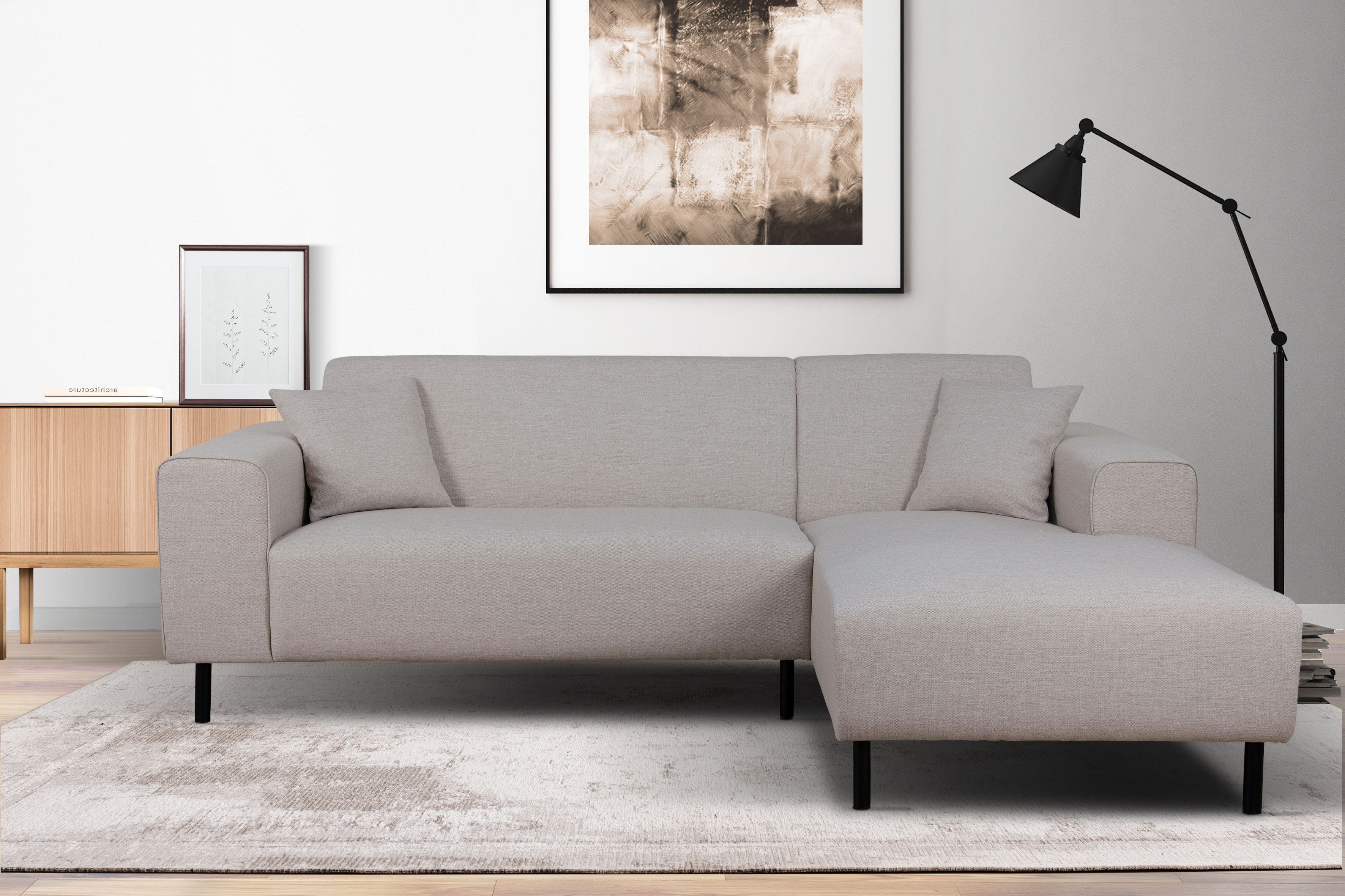Home affaire Ecksofa "ARROS L-Form mit Wellenunterfederung, Maße B/T/H: 235 günstig online kaufen