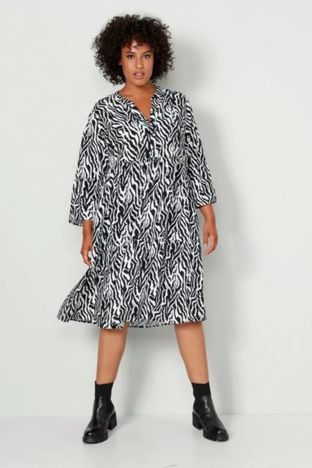 Angel of Style Sommerkleid Kleid A-Line Animal-Muster Tunika-Ausschnitt günstig online kaufen