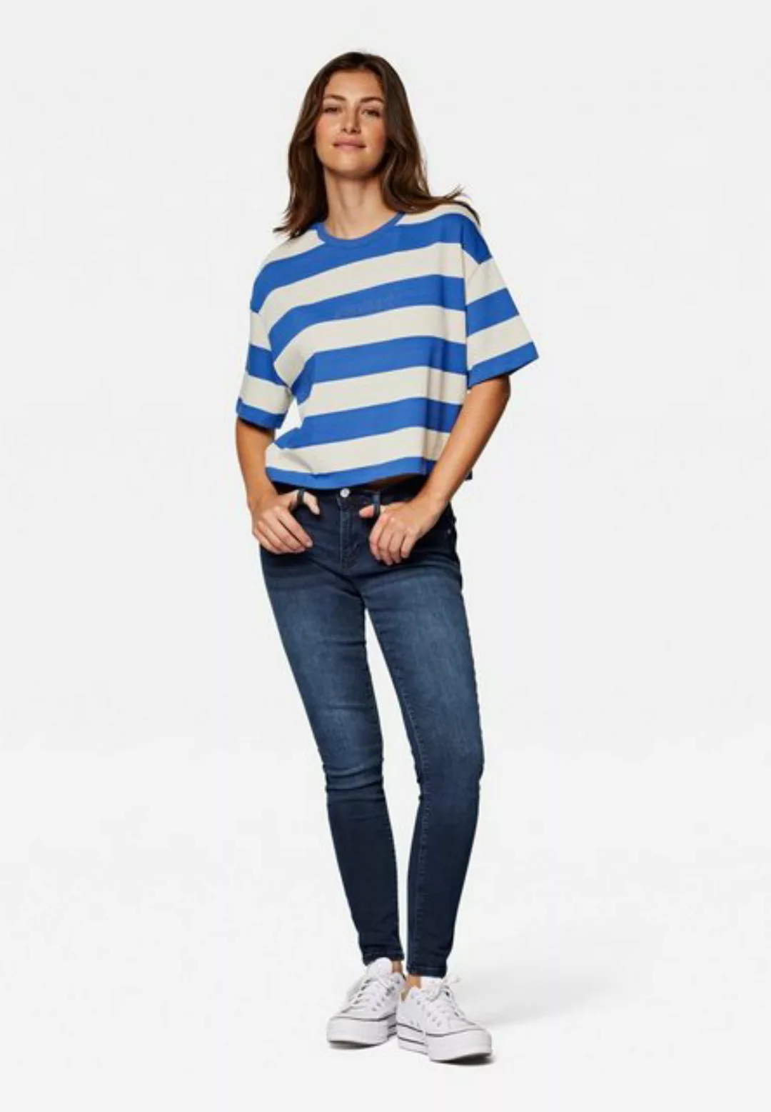 Mavi T-Shirt "MAVI PRINTED STRIPED SHIRT", Verkürztes T-Shirt günstig online kaufen