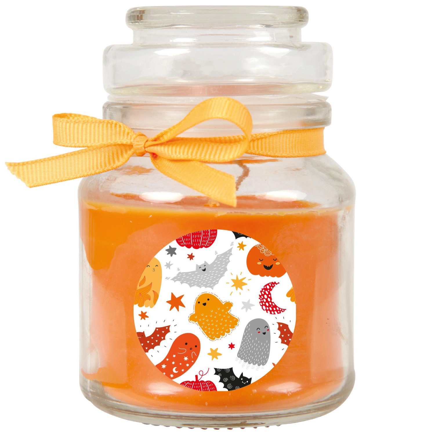 HS Candle Duftkerze & Glas Halloween Orange Bonbon 30h günstig online kaufen