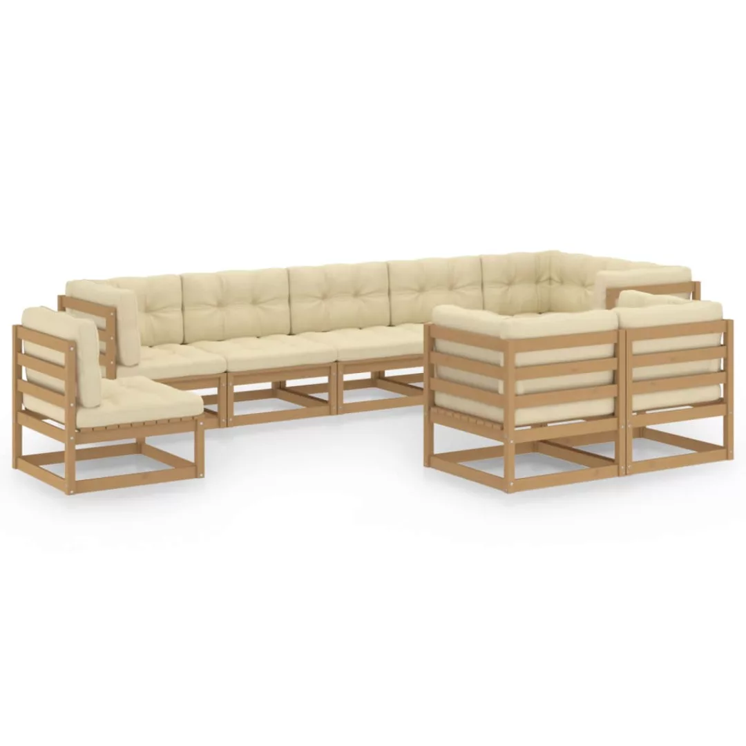 9-tlg. Garten-lounge-set Mit Kissen Kiefer Massivholz günstig online kaufen