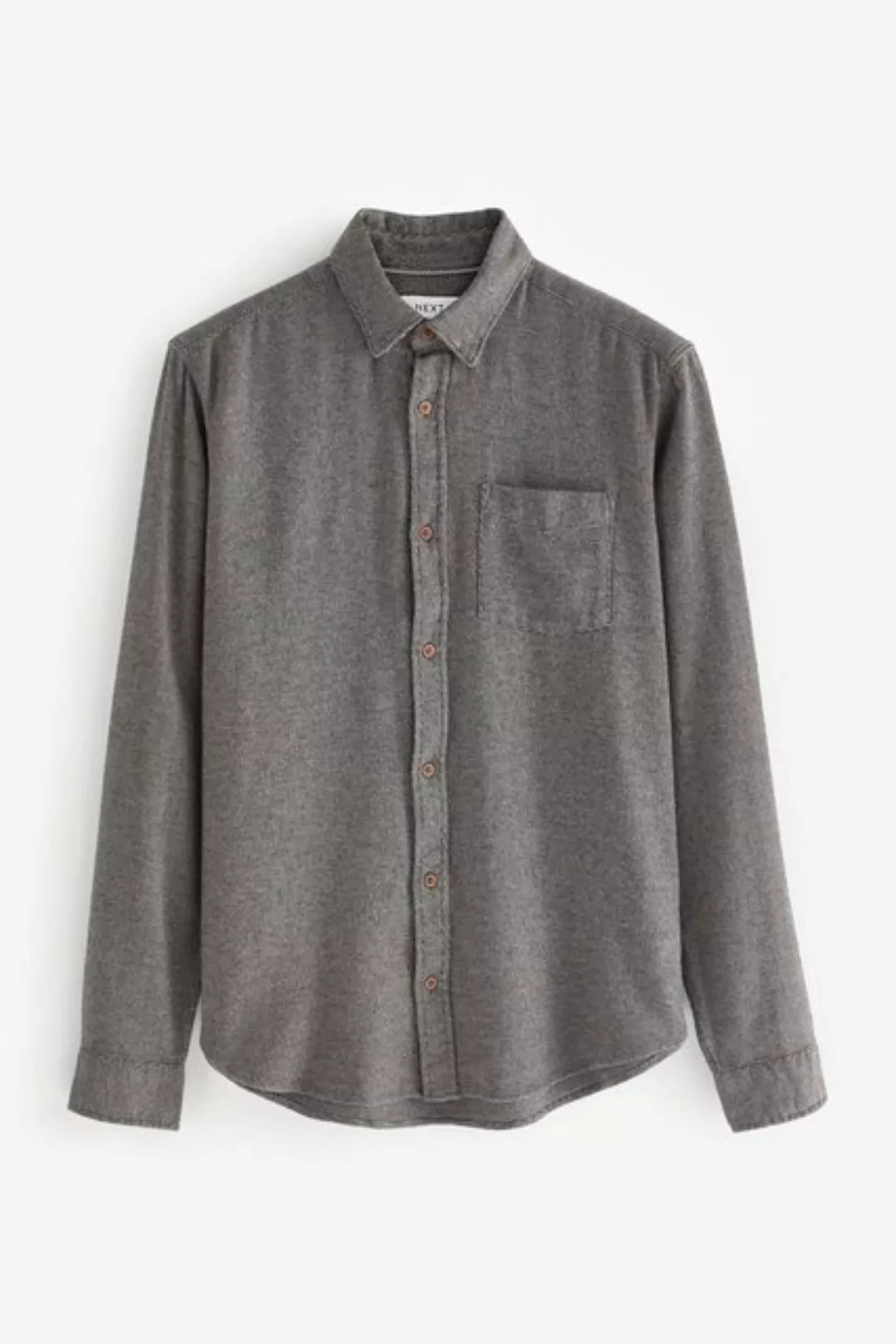 Next Langarmhemd Strukturiertes, gebürstetes Hemd mit langen Ärmeln (1-tlg) günstig online kaufen