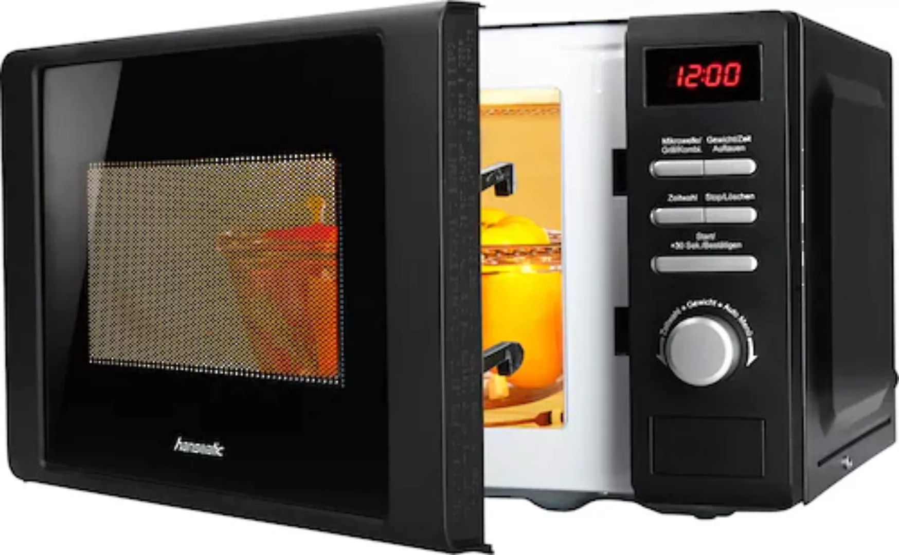 Hanseatic Mikrowelle »819021«, Grill, 700 W, schwarz günstig online kaufen