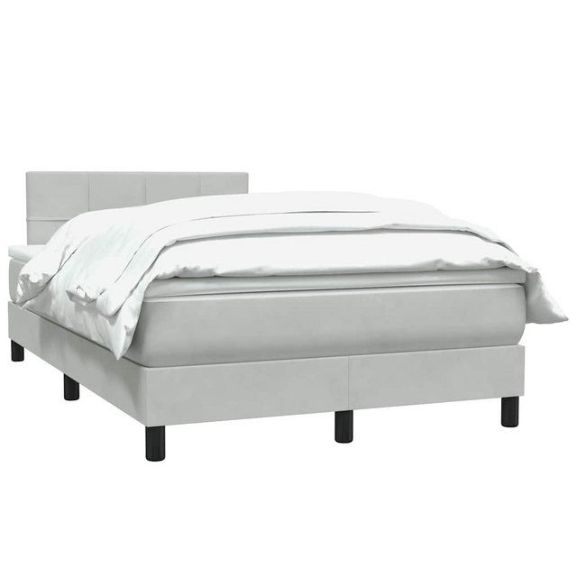 vidaXL Bett Boxspringbett mit Matratze Hellgrau 120x210 cm Samt günstig online kaufen