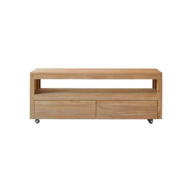 Tikamoon TV-Schrank Anoa TV Schrank aus massivem Teakholz 140 cm günstig online kaufen