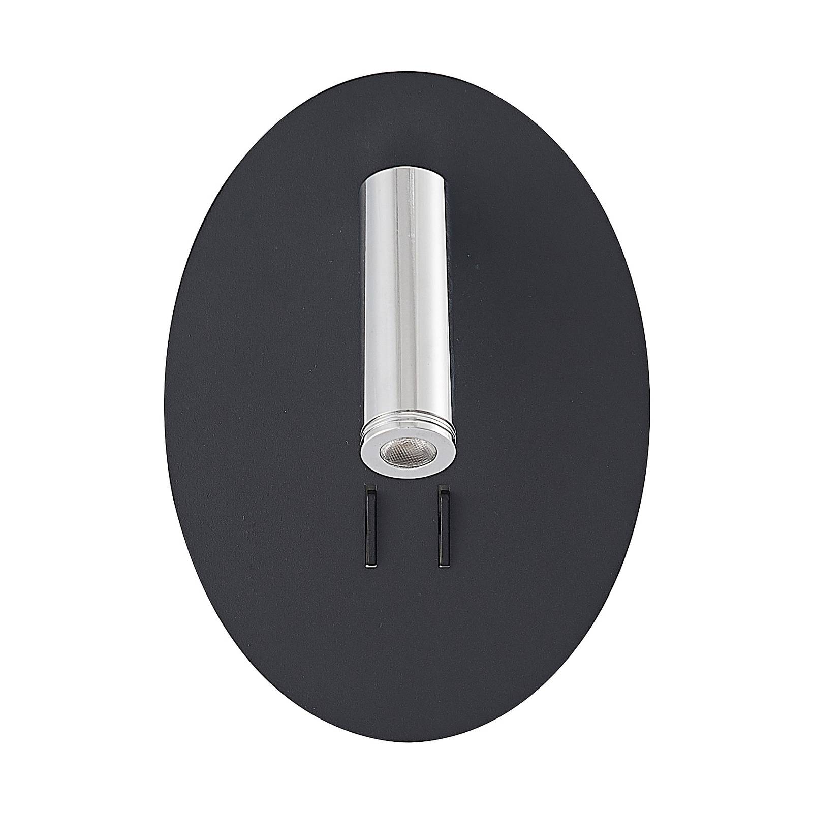 Lucande Kimo LED-Wandleuchte oval schwarz günstig online kaufen